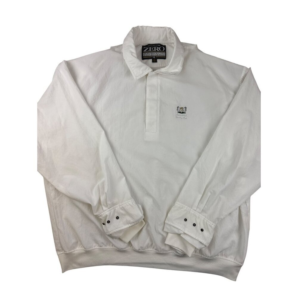 Zero Restrictions Men's 1/4 Snap Jacket White Golf Sherwood Country Club Size XL